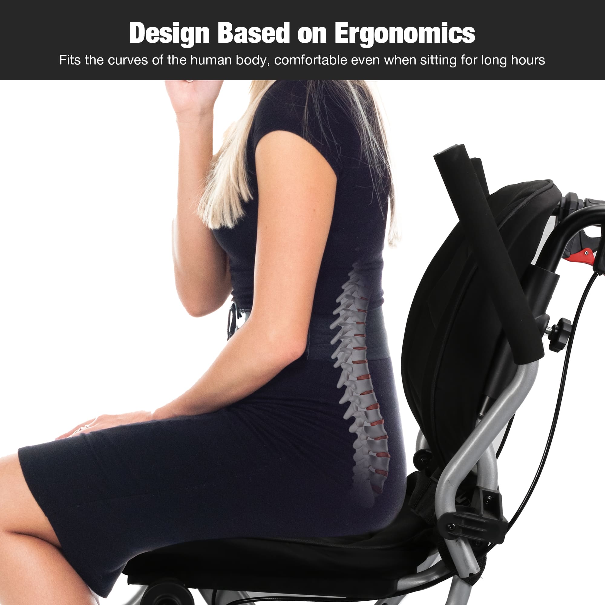 transport wheelchair with comfortable seat and armrests