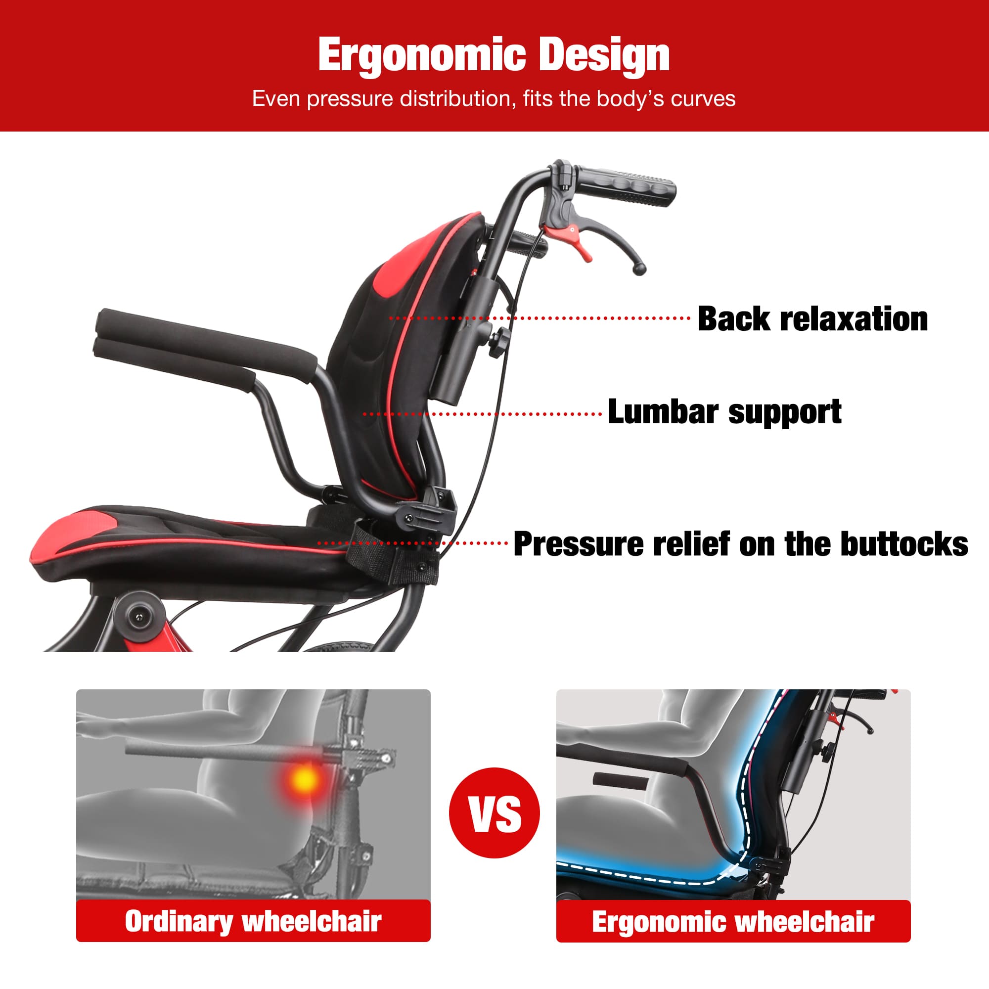 lightweight transport wheelchair for assisted transport