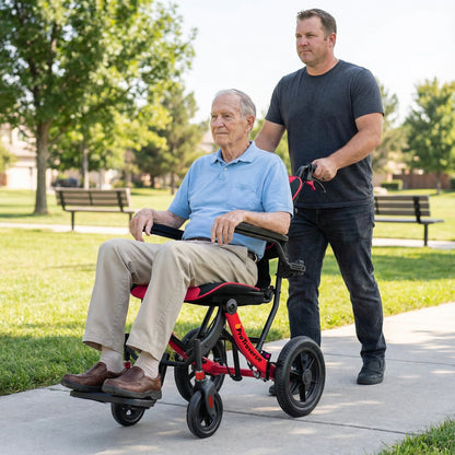 Lightweight Foldable Wheelchair for Adults with 12" Wheels