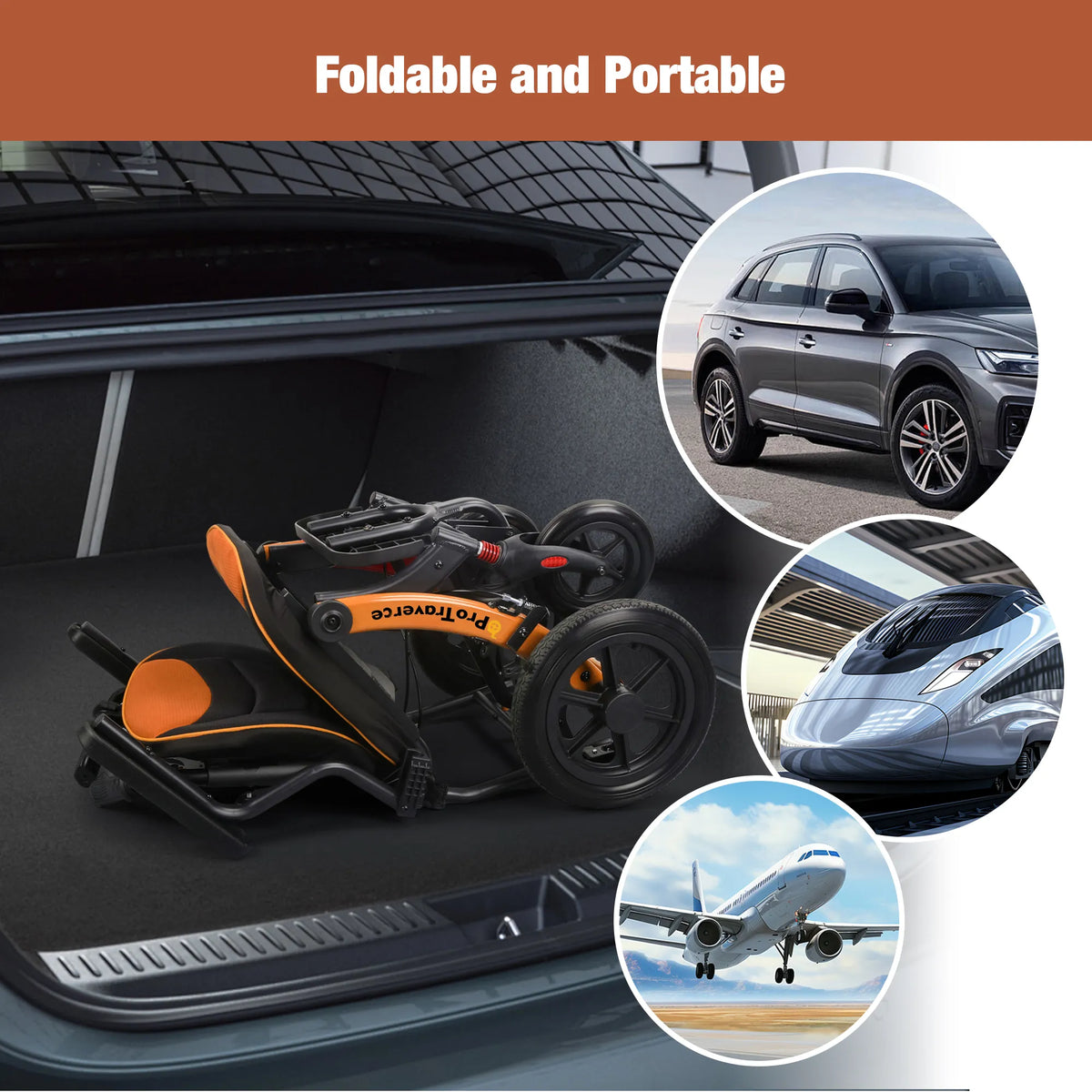 Foldable Wheelchair – Lightweight Travel Chair, Ergonomic Comfort