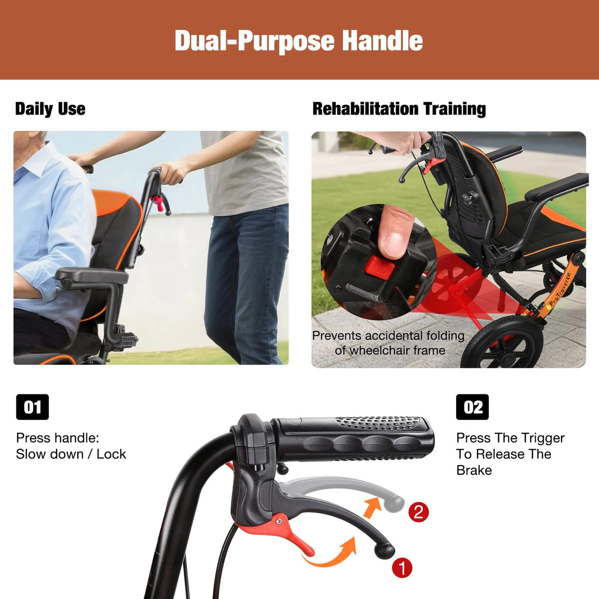 Foldable Wheelchair – Lightweight Travel Chair, Ergonomic Comfort