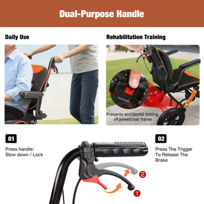 Foldable Wheelchair – Lightweight Travel Chair, Ergonomic Comfort