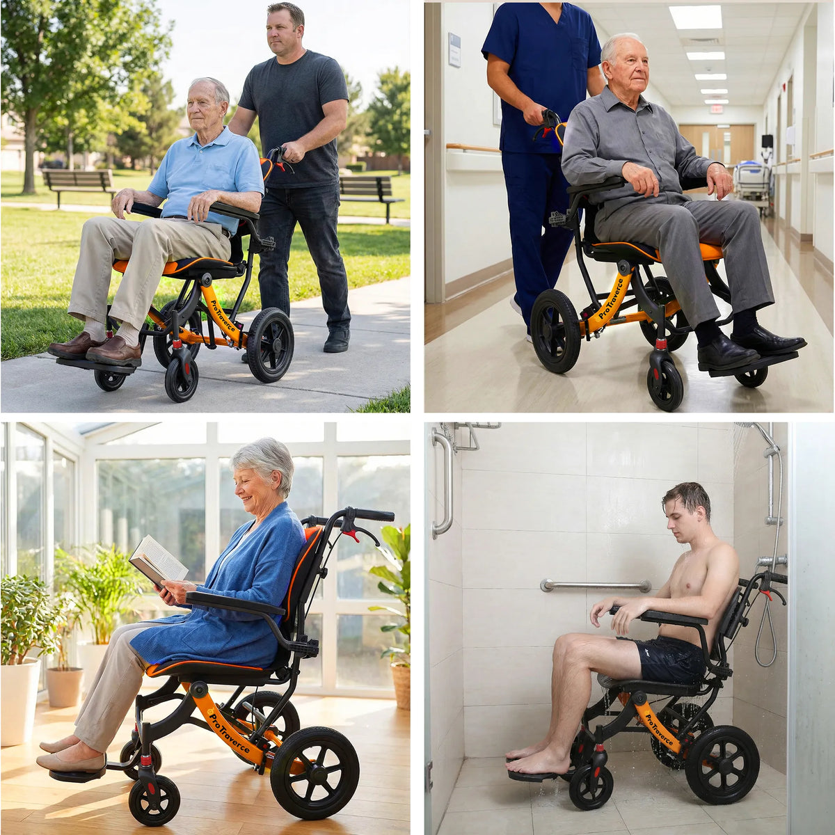 Foldable Wheelchair – Lightweight Travel Chair, Ergonomic Comfort
