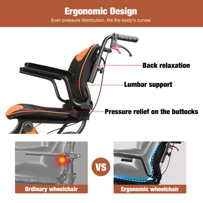 Foldable Wheelchair – Lightweight Travel Chair, Ergonomic Comfort