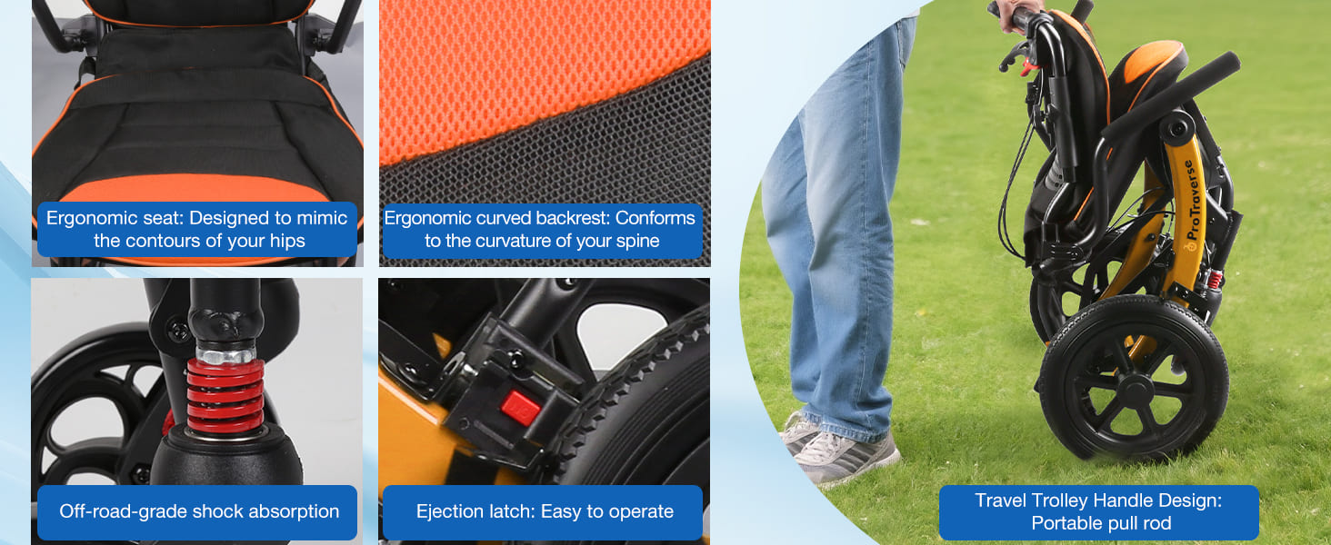 transport chair for travel#a04 orange pc