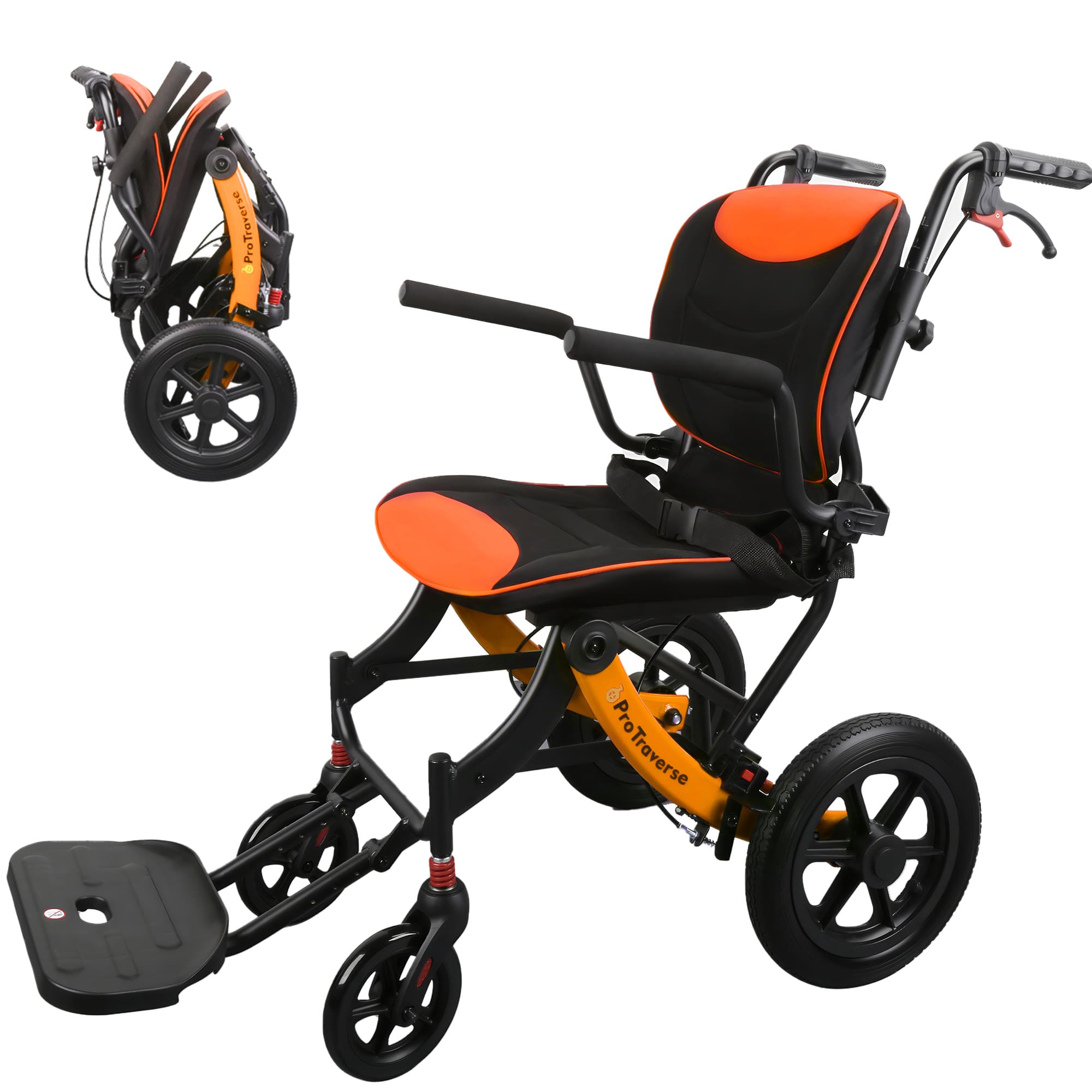 aluminum transport wheelchair#a04 orange