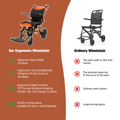 protraverse transport wheelchair vs ordinary transport wheelchair#a04 orange
