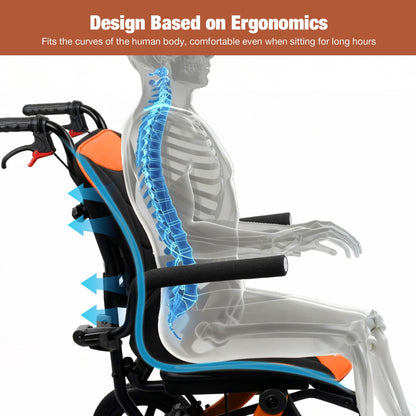 ergonomic transport wheelchair#a04 orange
