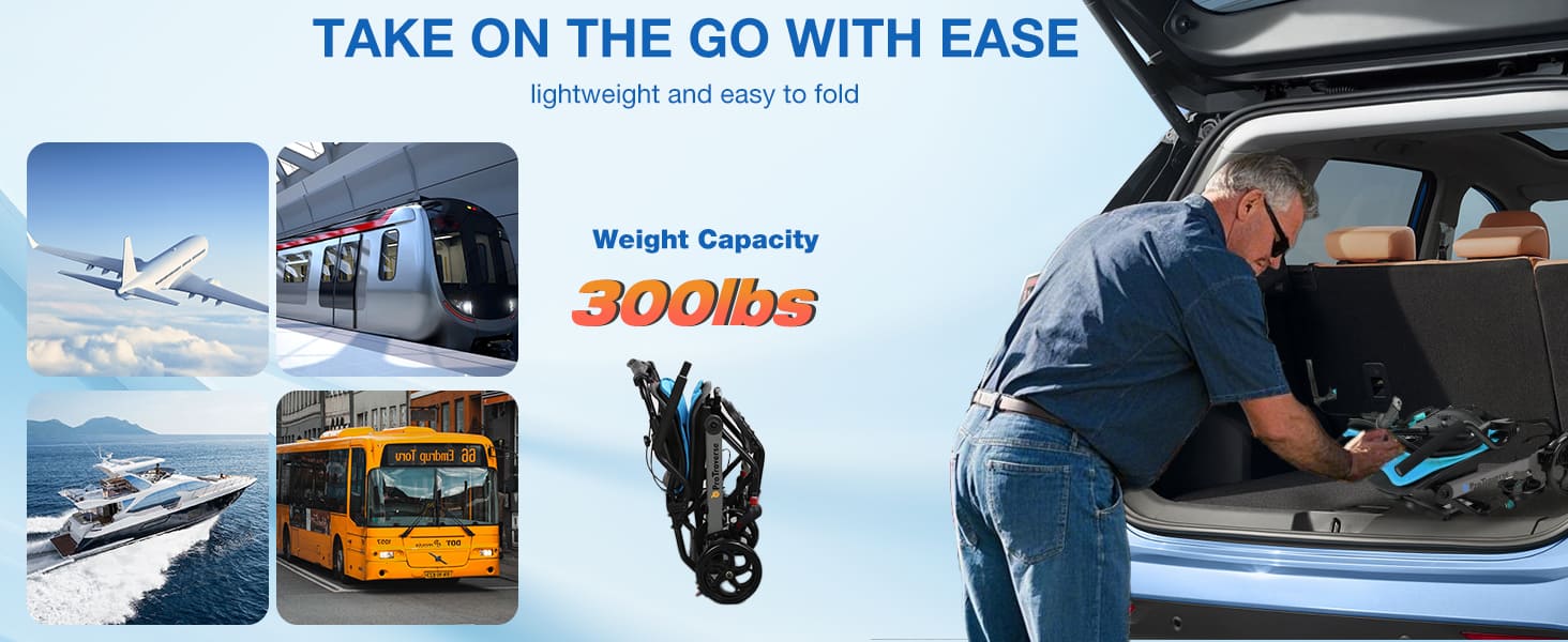 transport wheelchair for 300 lbs capacity#a05 blue pc