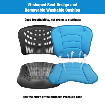 transport wheelchair with removable washable cushion#a05 blue
