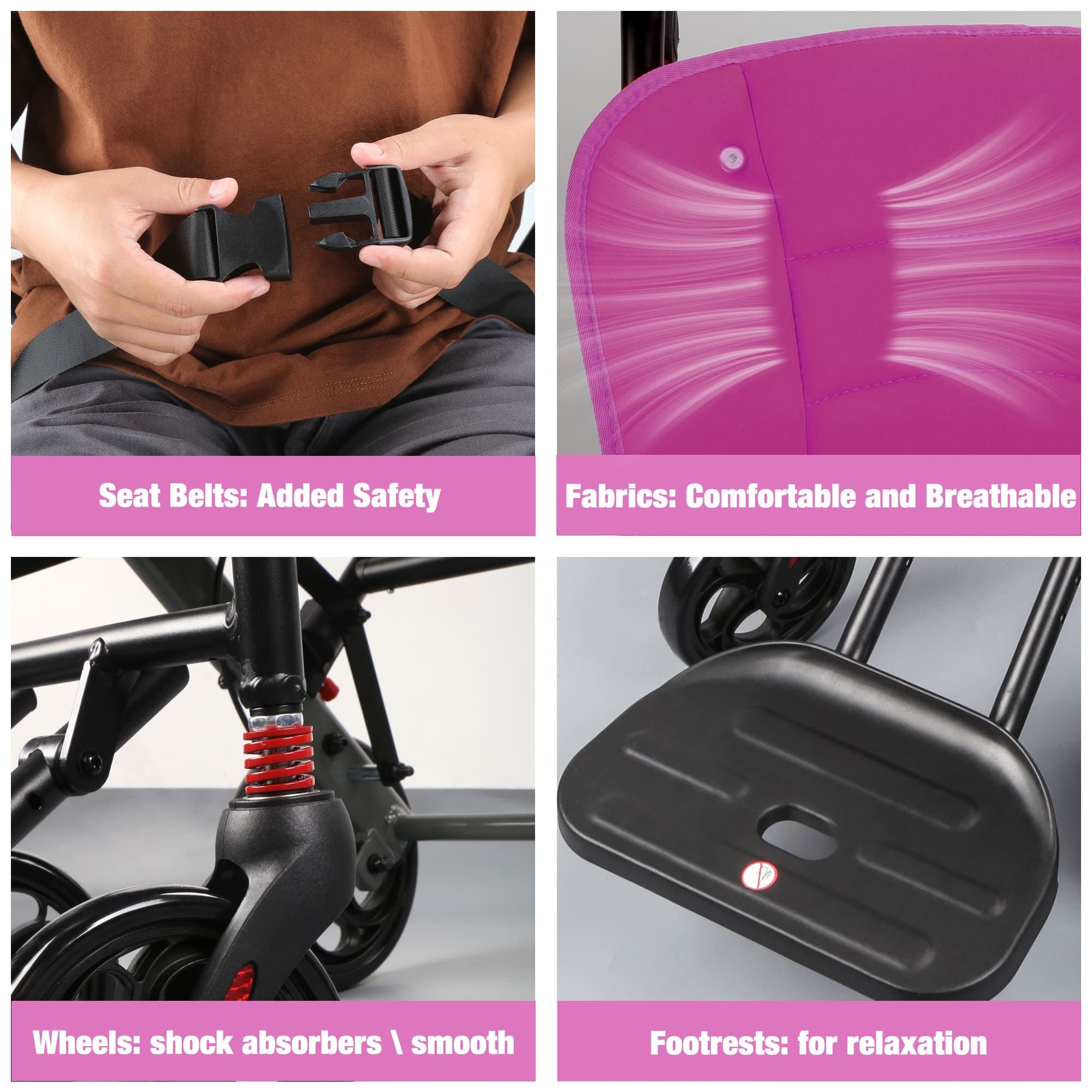 transport wheelchair with foldable footrests