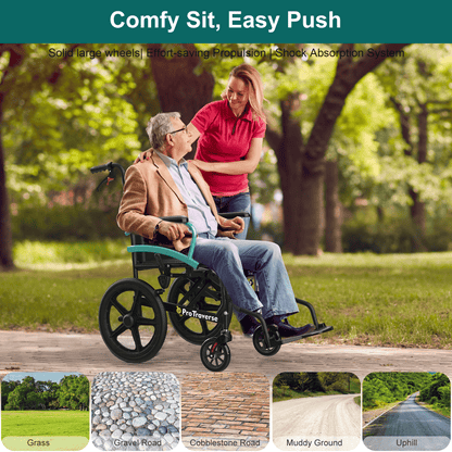 all terrain transport wheelchair#a08 green