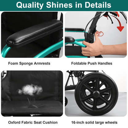 best transport wheelchair for outdoor use#a08 green