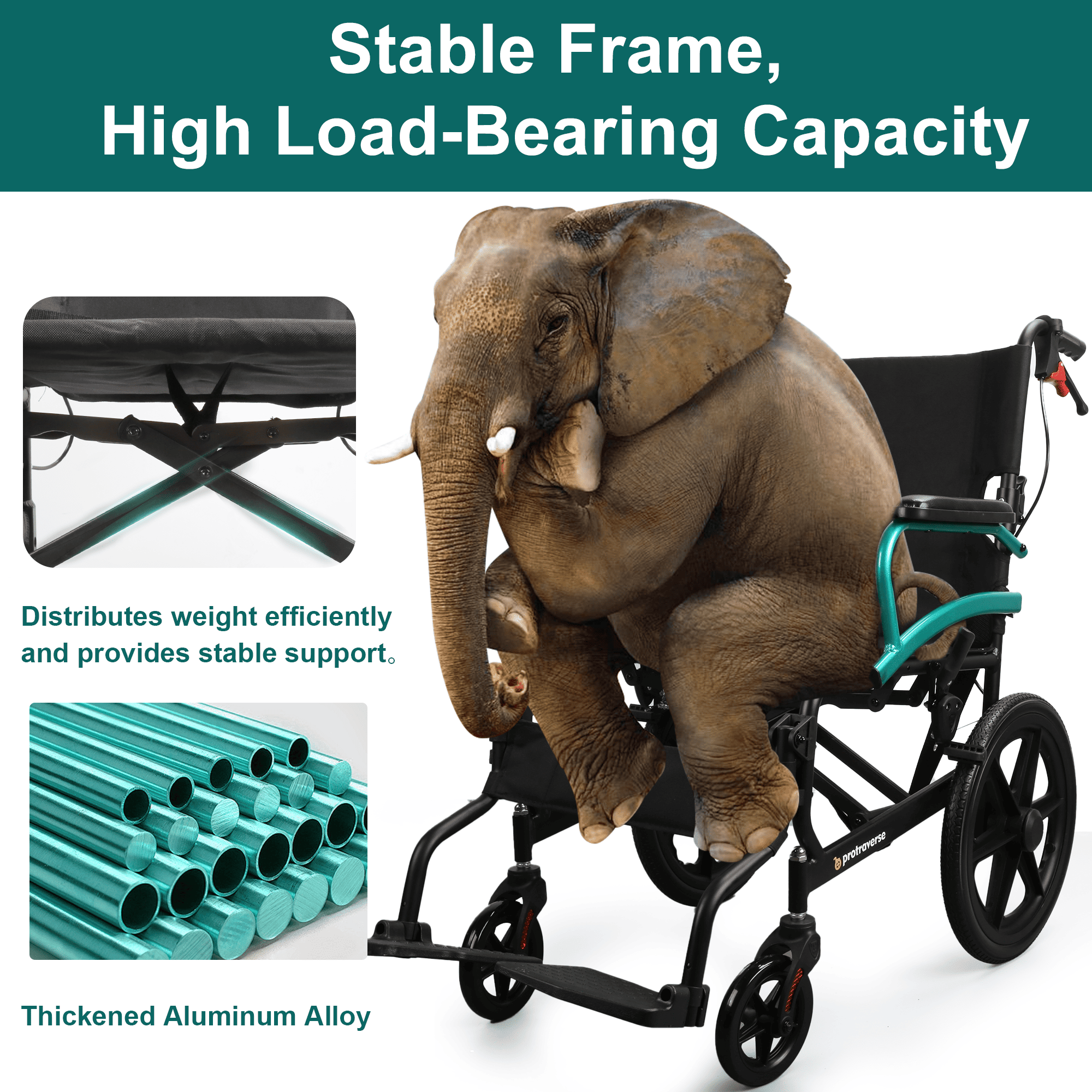 heavy duty transport wheelchair#a08 green