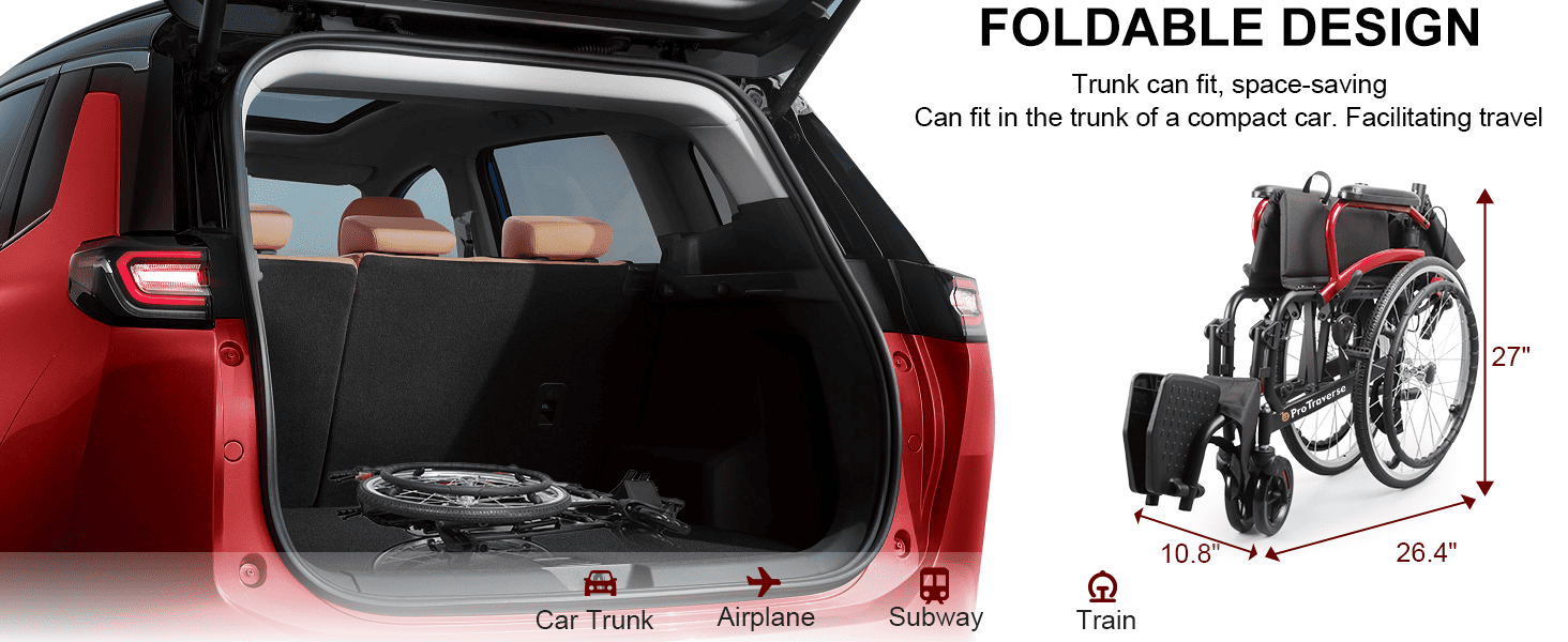 folding manual wheelchair#a08s red pc