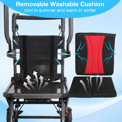 Lightweight Foldable Transport Wheelchair for Adults, Travel Chair