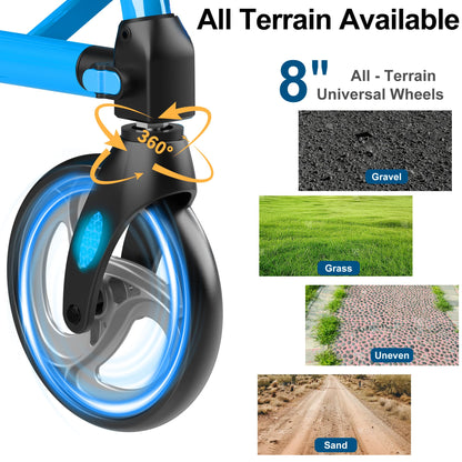 ar40 blue all terrain rollator with 8 inch wheels