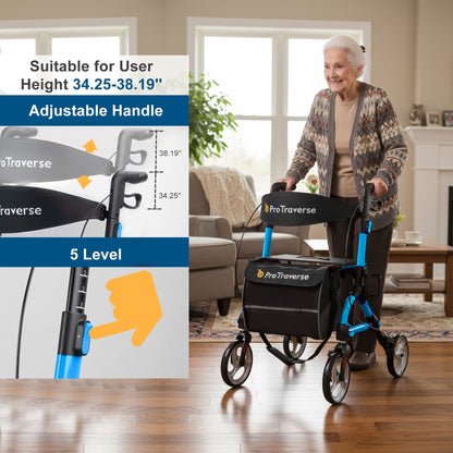 rollator height adjustment#ar40 blue