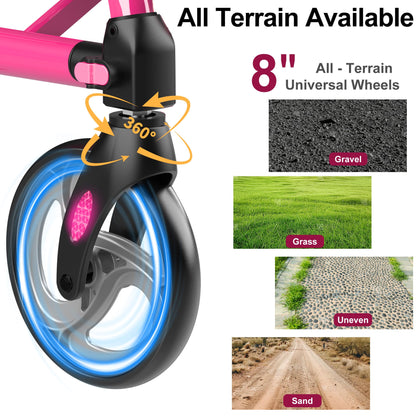 all terrain rollator with 8 inch wheels#ar40 pink