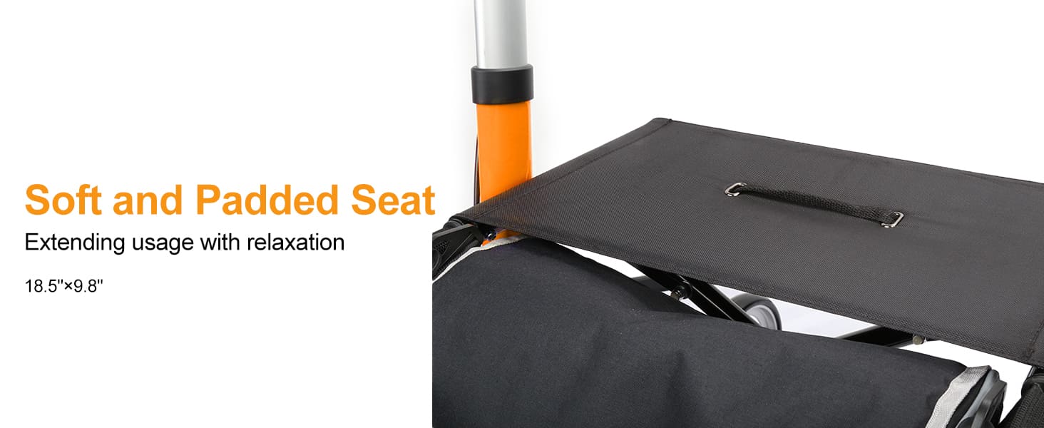 rollator walker with large bag#ar60 orange pc