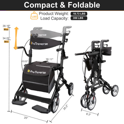 rollator height adjustment#ar80 black