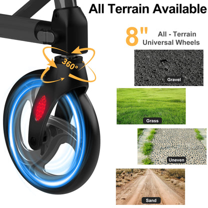 all terrain rollator with 8 inch wheels#ar80 black