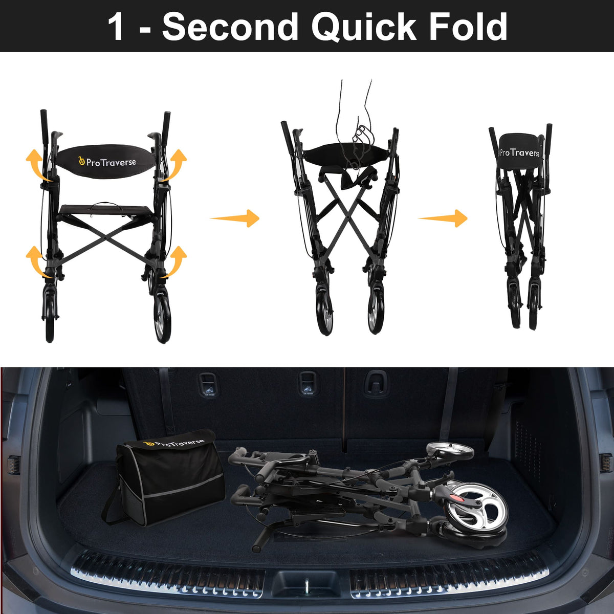 folding rollator#ar80 black