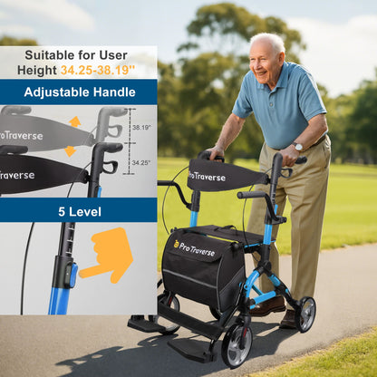 rollator height adjustment#ar80 blue
