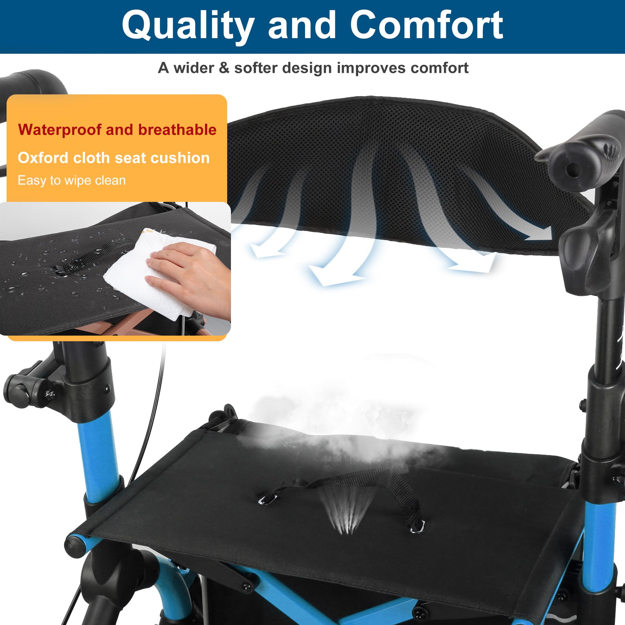 waterproof and breathable rollator#ar80 blue