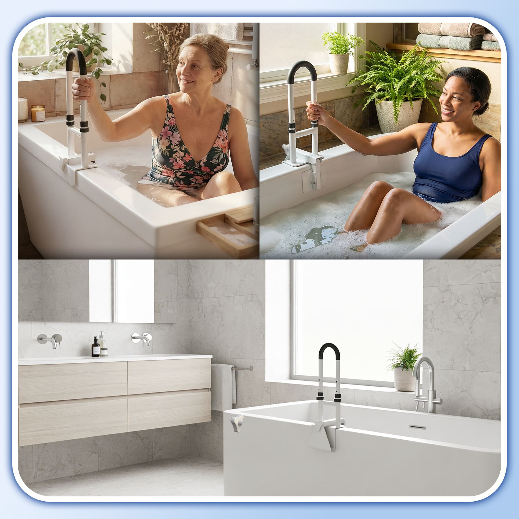 Adjustable Bath Grab Bar for Seniors