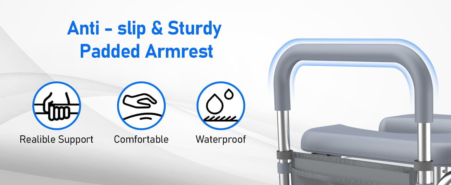 raised toilet seat with arms#bs02 pc