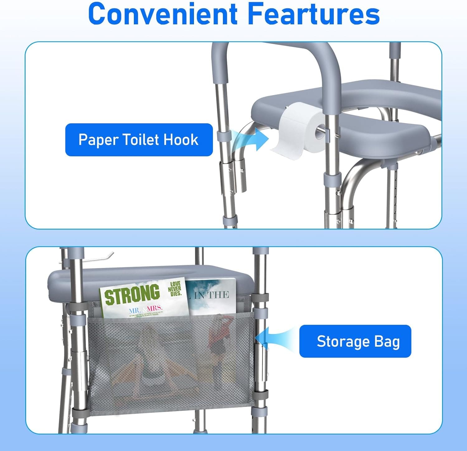 raised toilet seat with paper toilet hook#bs02