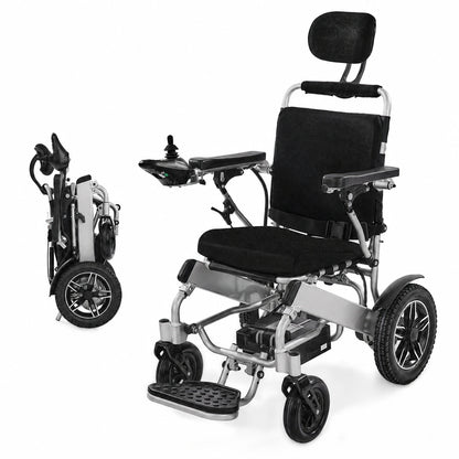 foldable electric wheelchair for adults with lightweight aluminum alloy frame