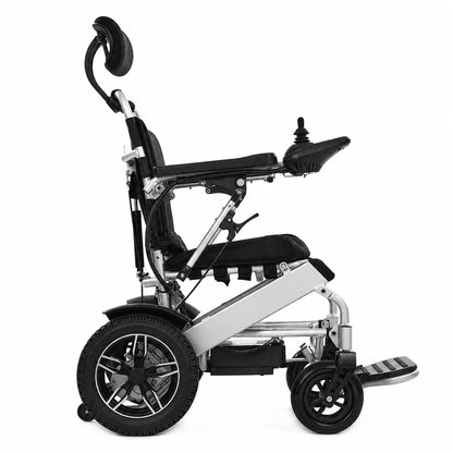 portable motorized wheelchair with joystick control and folding design