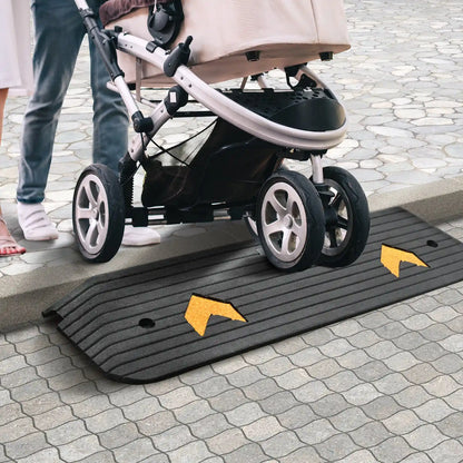 Wheelchair Threshold Ramp, Non-Slip Textured Rubber Curb Ramp, 33,069 lb Capacity