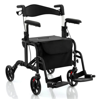 2-in-1 Rollator Walker & Wheelchair for Seniors
