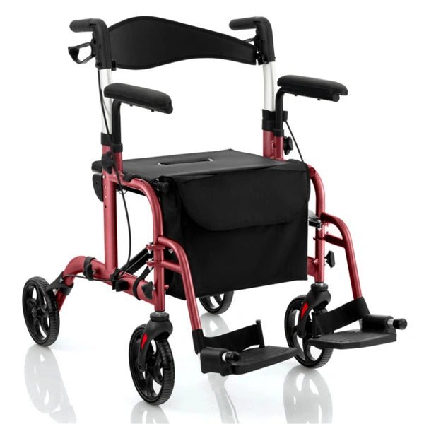 2-in-1 Rollator Walker & Wheelchair for Seniors
