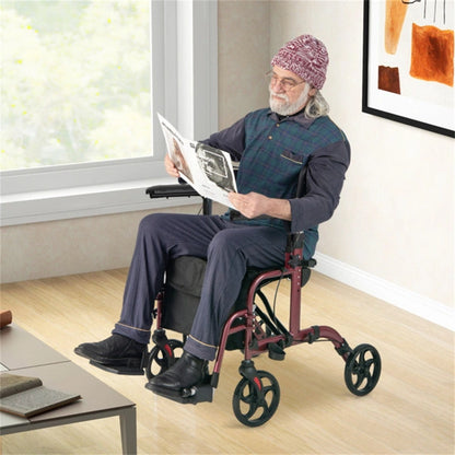 2-in-1 Rollator Walker & Wheelchair for Seniors