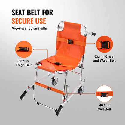 Foldable Stair Chair, Emergency Stair Stretcher Chair 350.5 lbs Capacity