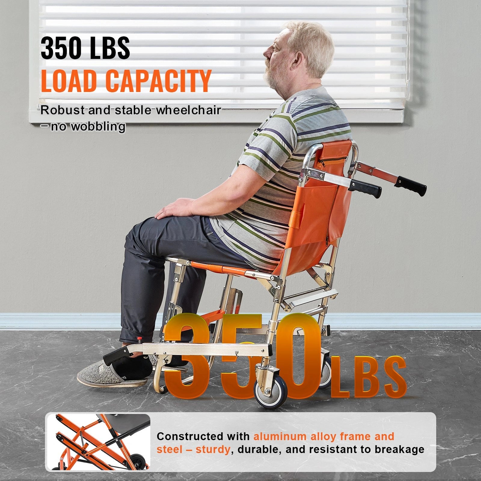 Foldable Stair Chair, Emergency Stair Stretcher Chair 350.5 lbs Capacity