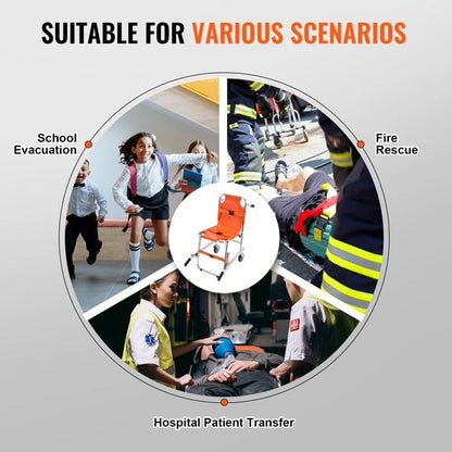 Foldable Stair Chair, Emergency Stair Stretcher Chair 350.5 lbs Capacity
