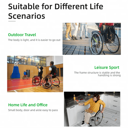 Foldable Wheelchair – Lightweight Travel Chair, Ergonomic Comfort