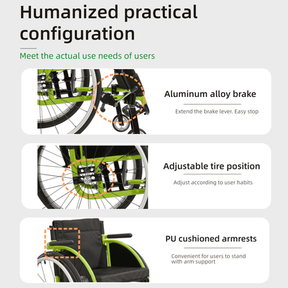 Foldable Wheelchair – Lightweight Travel Chair, Ergonomic Comfort