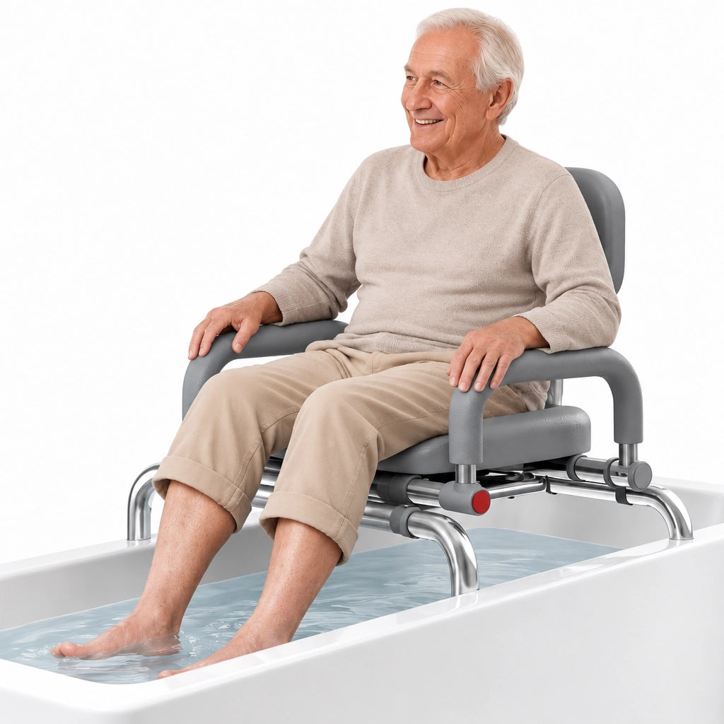 Sliding Shower Chair with Swivel Seat for Seniors