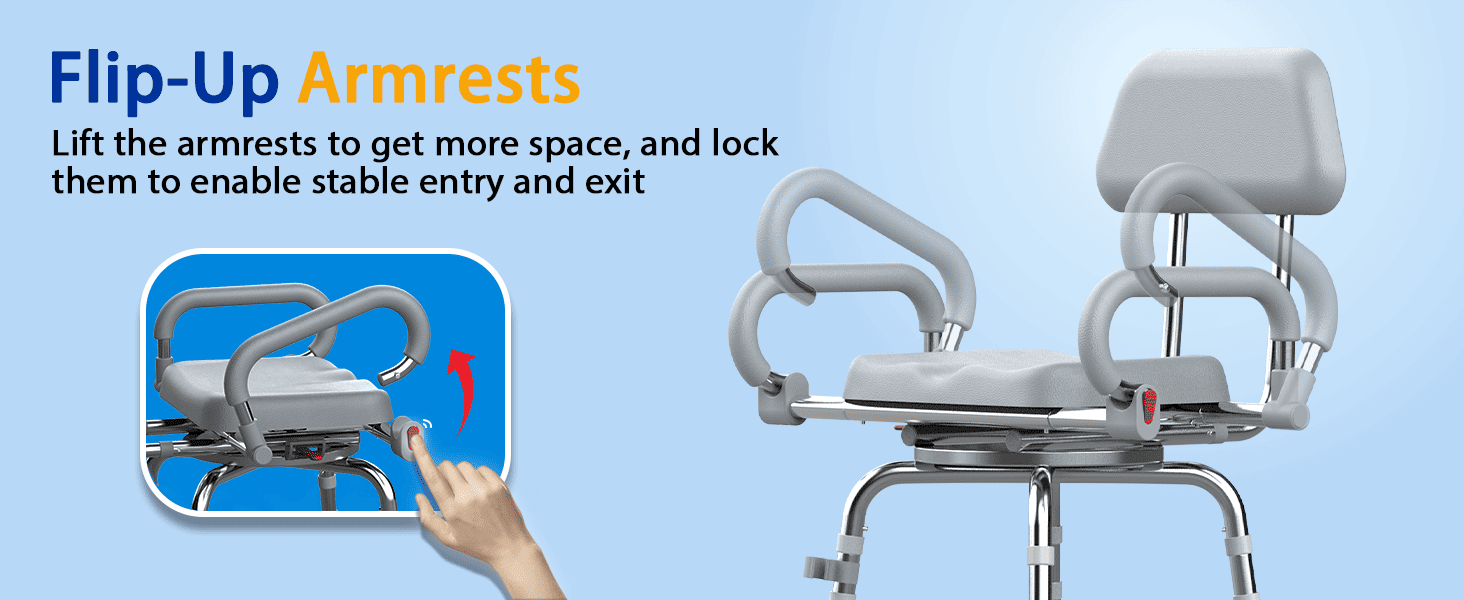 shower chair with armrests#pc