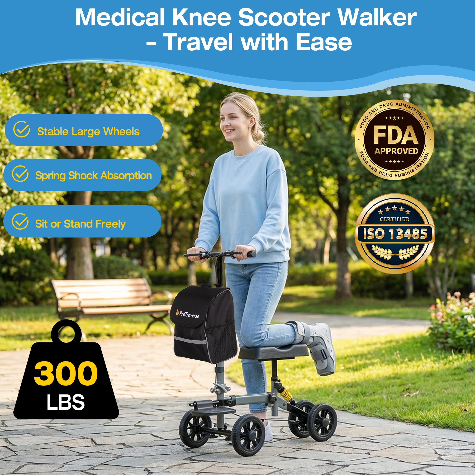 All-Terrain Foldable Knee Scooter