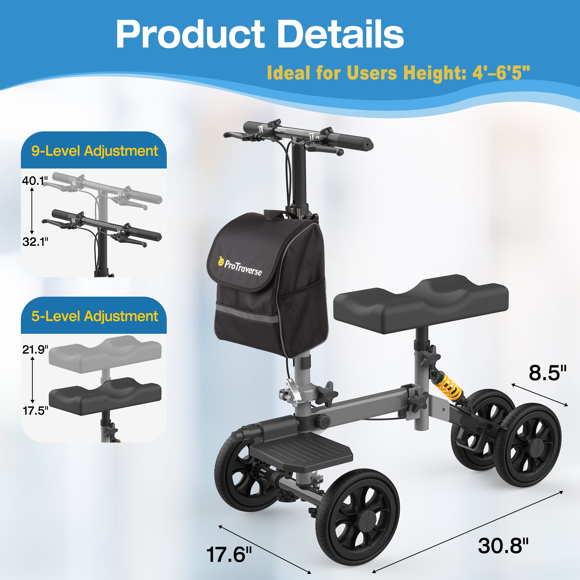 size of knee scooter#hh60a