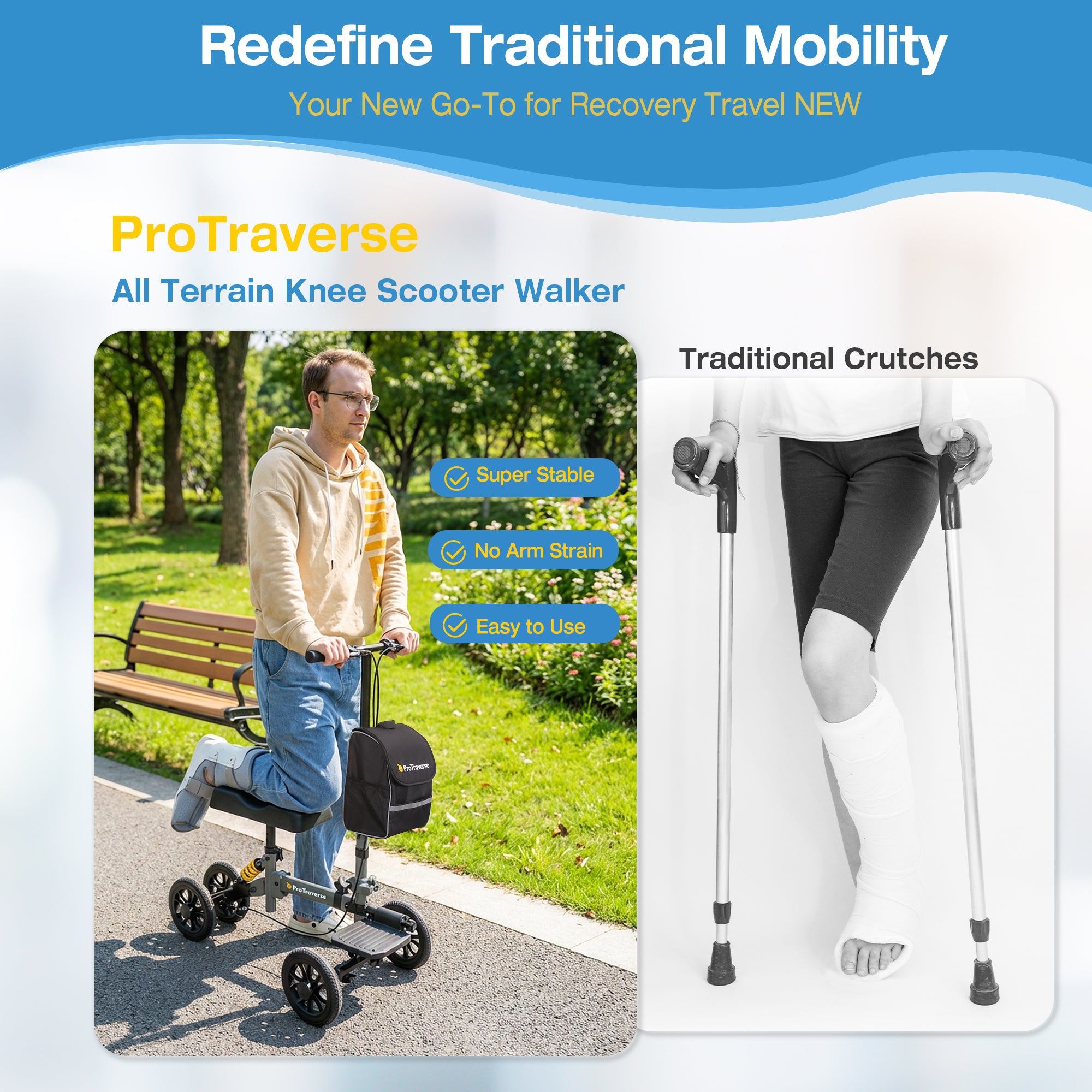 knee scooter vs traditional crutches#hh60a