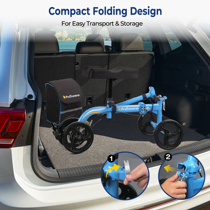 Foldable Knee Scooter with Comfort Knee Pad for Adults