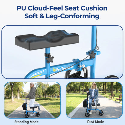 Foldable Knee Scooter with Comfort Knee Pad for Adults